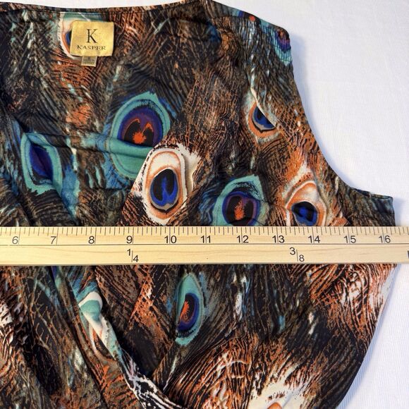 Kasper‎ Womens Sleeveless Maxi Dress Sz Small Peacock Tie Waist Stretch Wedding - Picture 10 of 16